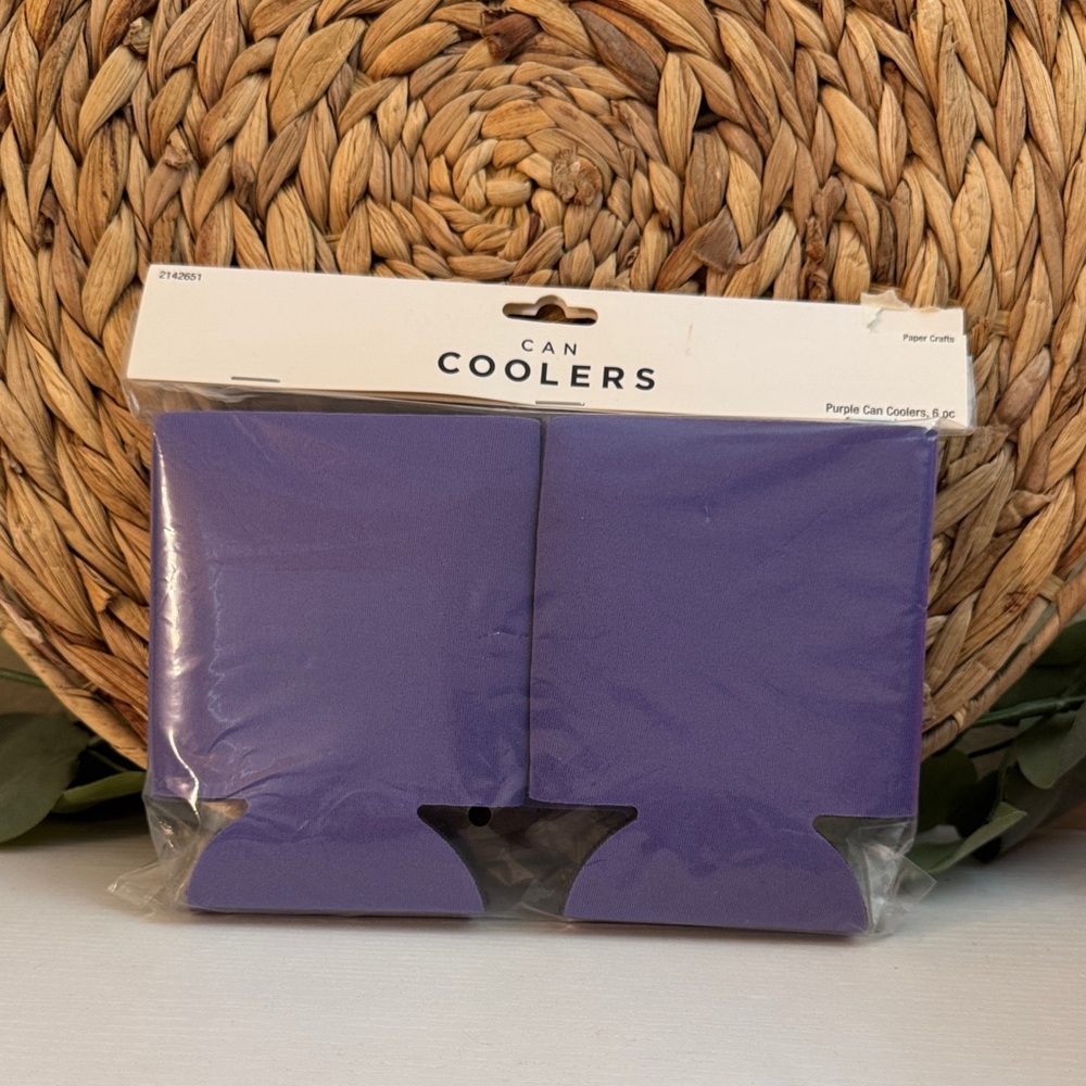 🆕 Purple Can Coolers Set of 6